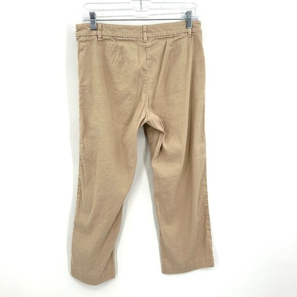 J. JILL Women's Khaki Tan Linen Blend Stretch Straight Leg Office Pants Size 6 - Picture 2 of 7